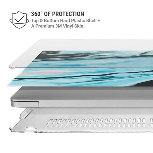 Aqua Blue Marble Ink MacBook Air 15in (2023-2025) Case plus Skin